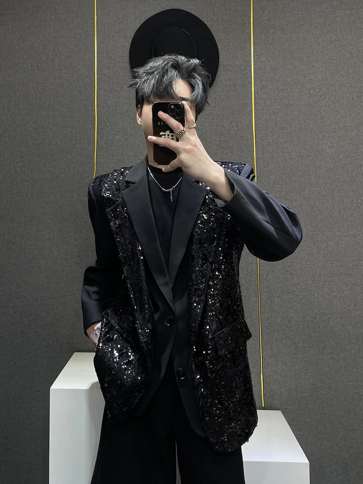 Men's Faion oulder Pad Bling Bling Suit Jaet Trendy Design Casual Single-Breasted Polyester Fiber Autumn Coat
Men's Faion oulder Pad Bling Bling Suit Jaet Trendy Design Casual Single-Breasted Polyester Fiber Autumn Coat