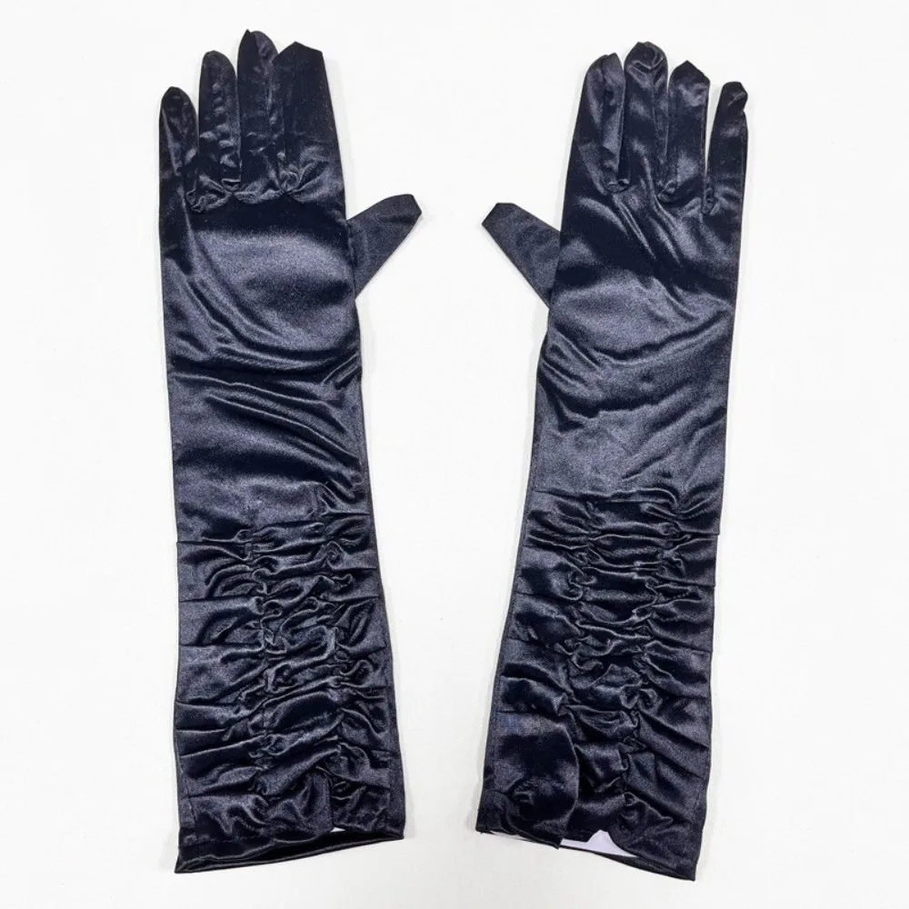 Elegant Korean Style Women Wrinkle Gloves Elasticity Solid Color Full Finger Gloves Satin 38cm Bridal Gloves Party Accessories
Elegant Korean Style Women Wrinkle Gloves Elasticity Solid Color Full Finger Gloves Satin 38cm Bridal Gloves Party Accessories