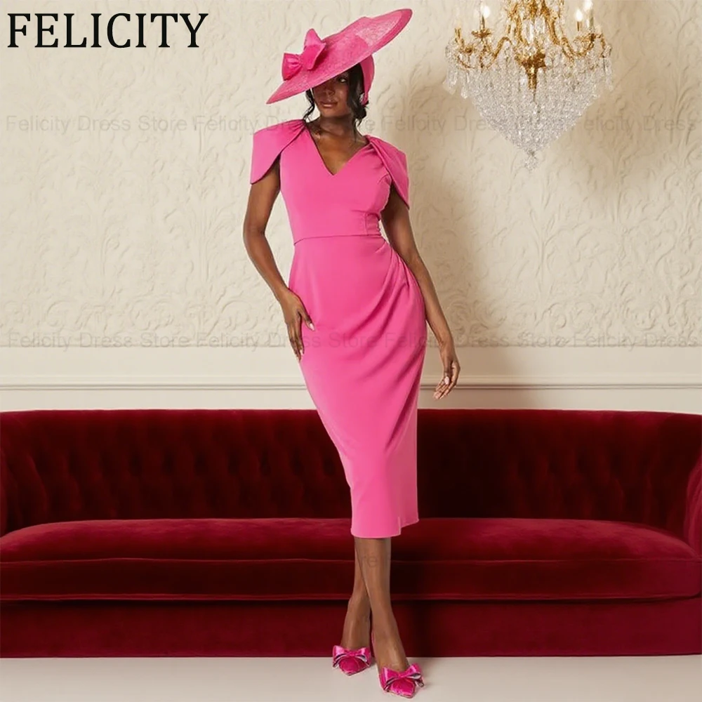 FELICITY Customized Simple Mother of the Bride Dresses 2025 Sheath V-Neck Midi Wedding Guest Party Dress Pleated Evening Gowns
FELICITY Customized Simple Mother of the Bride Dresses 2025 Sheath V-Neck Midi Wedding Guest Party Dress Pleated Evening Gowns