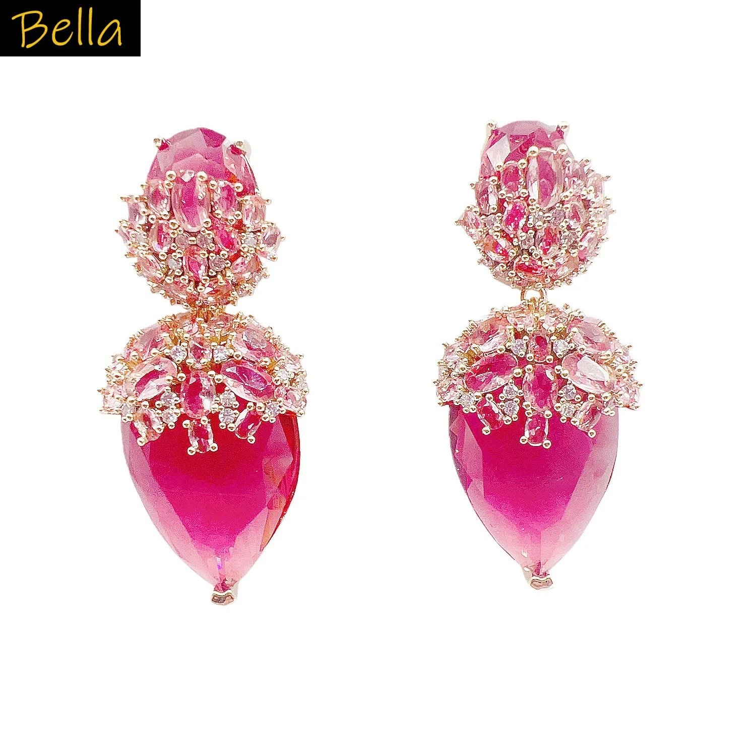 Sparkling Red Pink cubic zirconia Drop Earrings for women Luxury jewelry Statement earrings for Wedding Evening Party
Sparkling Red Pink cubic zirconia Drop Earrings for women Luxury jewelry Statement earrings for Wedding Evening Party