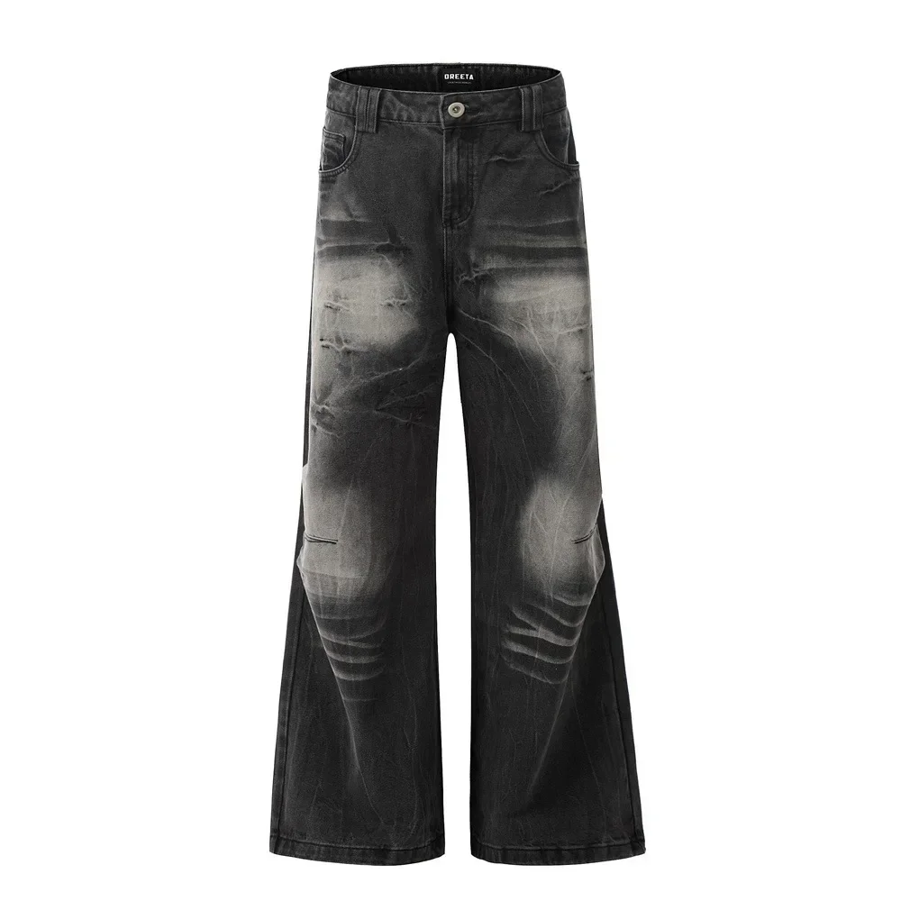 Men's Fashionable Washed and Whitened, Loose Wide-leg Flared Trendy Jeans with Contrasting Colors and A Distressed Look.
Men's Fashionable Washed and Whitened, Loose Wide-leg Flared Trendy Jeans with Contrasting Colors and A Distressed Look.