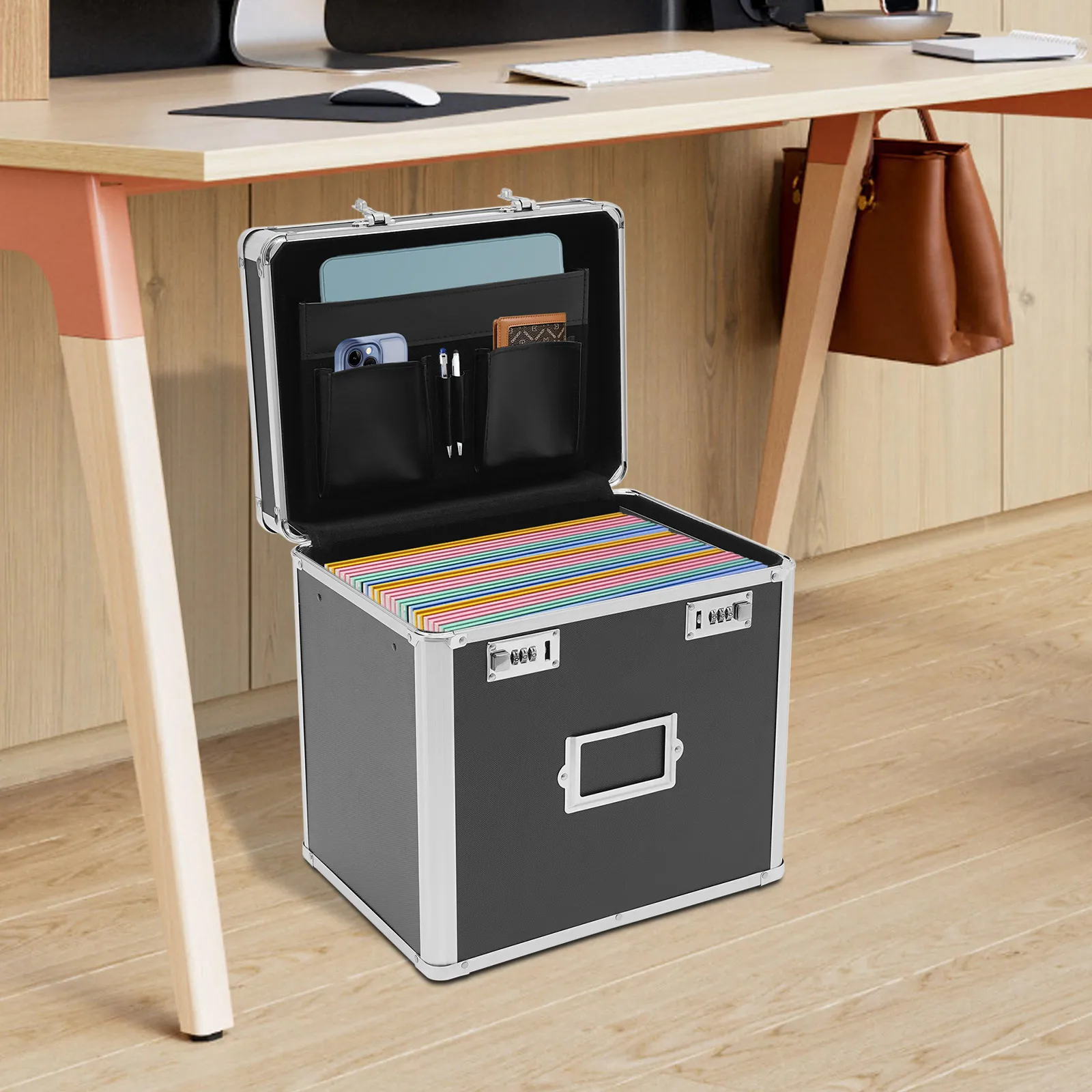 Ready-To-Use&Easy-Clean File Organizer Box - Integrated Design Needs No Assembly, Smooth Surface Wiped Clean With Wet Cloth