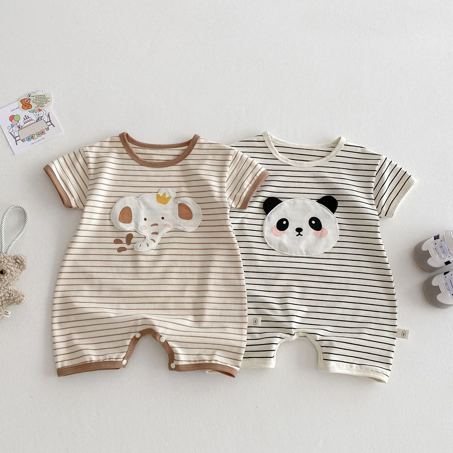 Baby Boy Romper Summer New Arrival Striped Infant Clothes Animal Print 1st Birthday Baby Jumpsuit
Baby Boy Romper Summer New Arrival Striped Infant Clothes Animal Print 1st Birthday Baby Jumpsuit