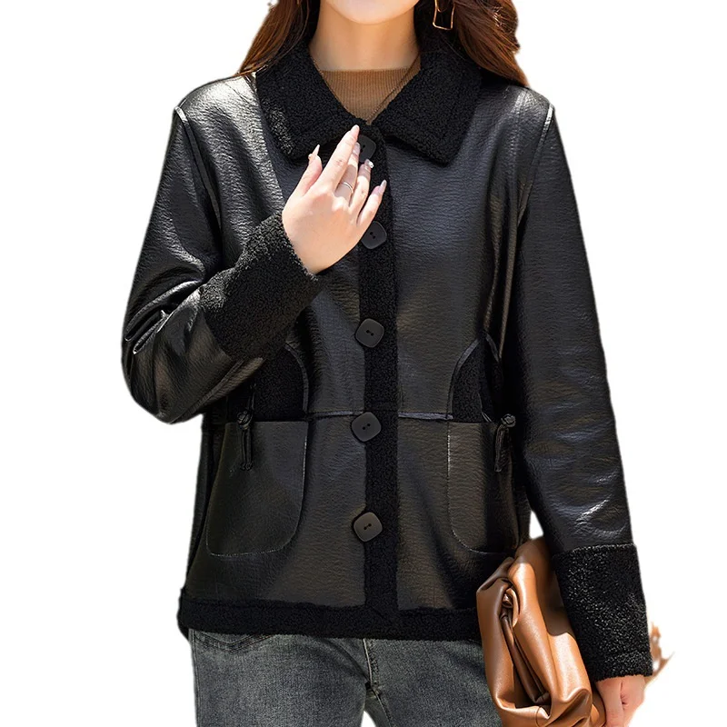 2023 Fashion Double-sided Leather Fur Coats Women Fleece Jacket Autumn Winter Loose Outerwear Female Short Tops Thicken Jackets
2023 Fashion Double-sided Leather Fur Coats Women Fleece Jacket Autumn Winter Loose Outerwear Female Short Tops Thicken Jackets