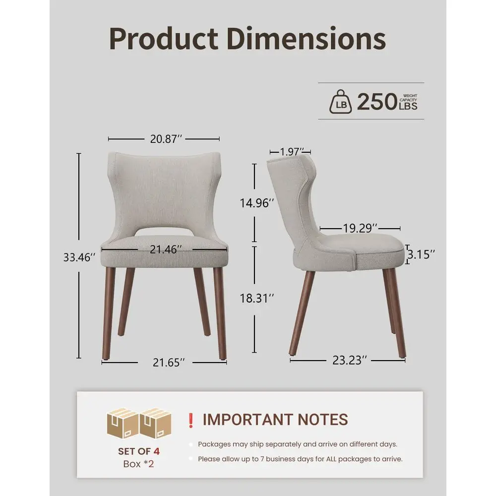 Dining Chairs Set of 4, Farmhouse Dining Room Chairs with Solid Wood Legs, Mid Century Fabric Kitchen Chairs, Upholstered Chair
Dining Chairs Set of 4, Farmhouse Dining Room Chairs with Solid Wood Legs, Mid Century Fabric Kitchen Chairs, Upholstered Chair