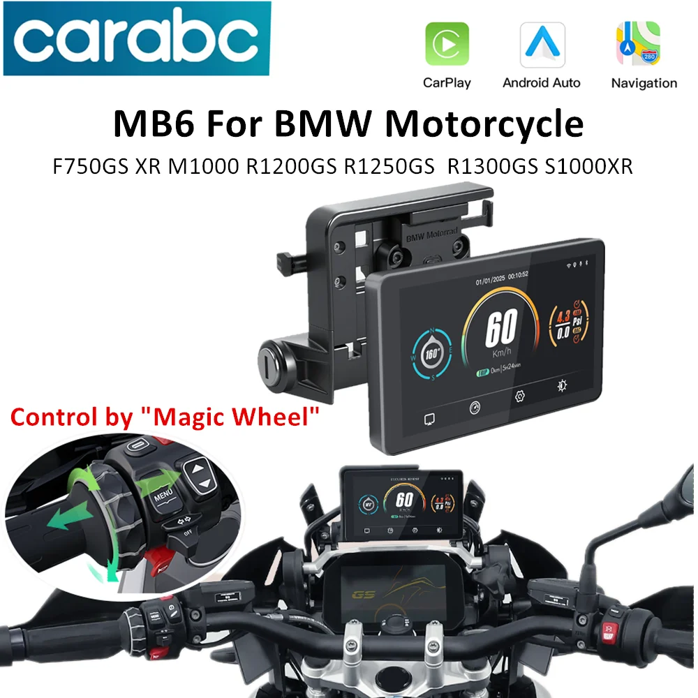 6-дюймовый беспроводной CarPlay специально для BMW R1200GS R1250GS R1300GS мотоцикла Android Auto портативный цифровой навигационный экран приборной панели
6-дюймовый беспроводной CarPlay специально для BMW R1200GS R1250GS R1300GS мотоцикла Android Auto портативный цифровой навигационный экран приборной панели
