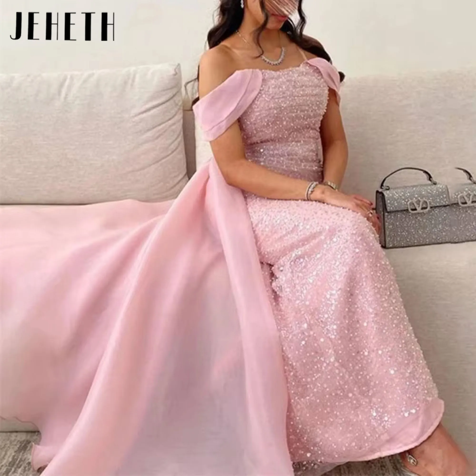 JEHETH Elegant Pink Women Long Evening Dress Shiny Sequines Off The Shoulder Birthday Party Dress Bow Formal Gown Customized
JEHETH Elegant Pink Women Long Evening Dress Shiny Sequines Off The Shoulder Birthday Party Dress Bow Formal Gown Customized