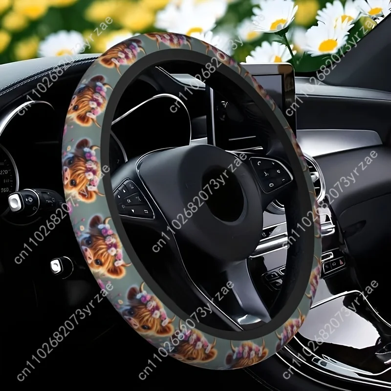 Highland Cow Car Steering Wheels Cover Universal Type Environmental Friendly Comfortablenon-slip Breathable Steering Wheel Wrap
Highland Cow Car Steering Wheels Cover Universal Type Environmental Friendly Comfortablenon-slip Breathable Steering Wheel Wrap