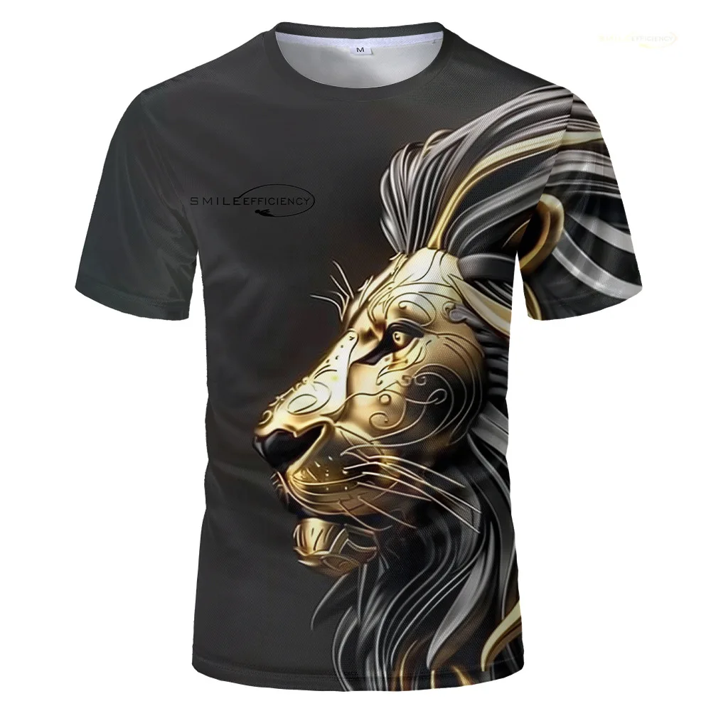 New trendy men's clothing Lion 3D digital printed short sleeved round neck pullover comfortable casual T-shirt
New trendy men's clothing Lion 3D digital printed short sleeved round neck pullover comfortable casual T-shirt