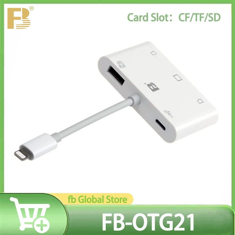 FB-OTG21 Card Reader 5-в-1 Data Transfer Charging Lightning iOS не требуется Поддержка приложения для CF TF SD-карты для iPhone iPad
FB-OTG21 Card Reader 5-в-1 Data Transfer Charging Lightning iOS не требуется Поддержка приложения для CF TF SD-карты для iPhone iPad
