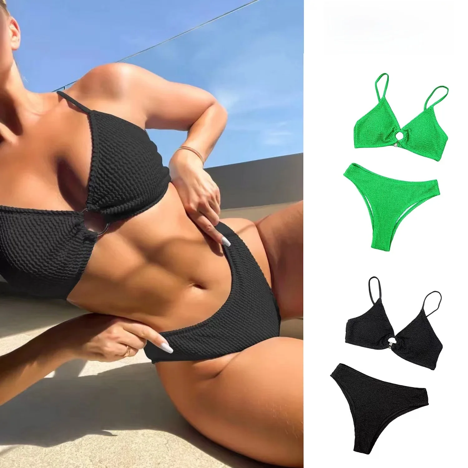 Сексуальный купальник с текстурой Bal для женщин, пляжный комплект из двух частей, бикини с треугольным дизайном и вкладышами для груди, без косточек
Сексуальный купальник с текстурой Bal для женщин, пляжный комплект из двух частей, бикини с треугольным дизайном и вкладышами для груди, без косточек