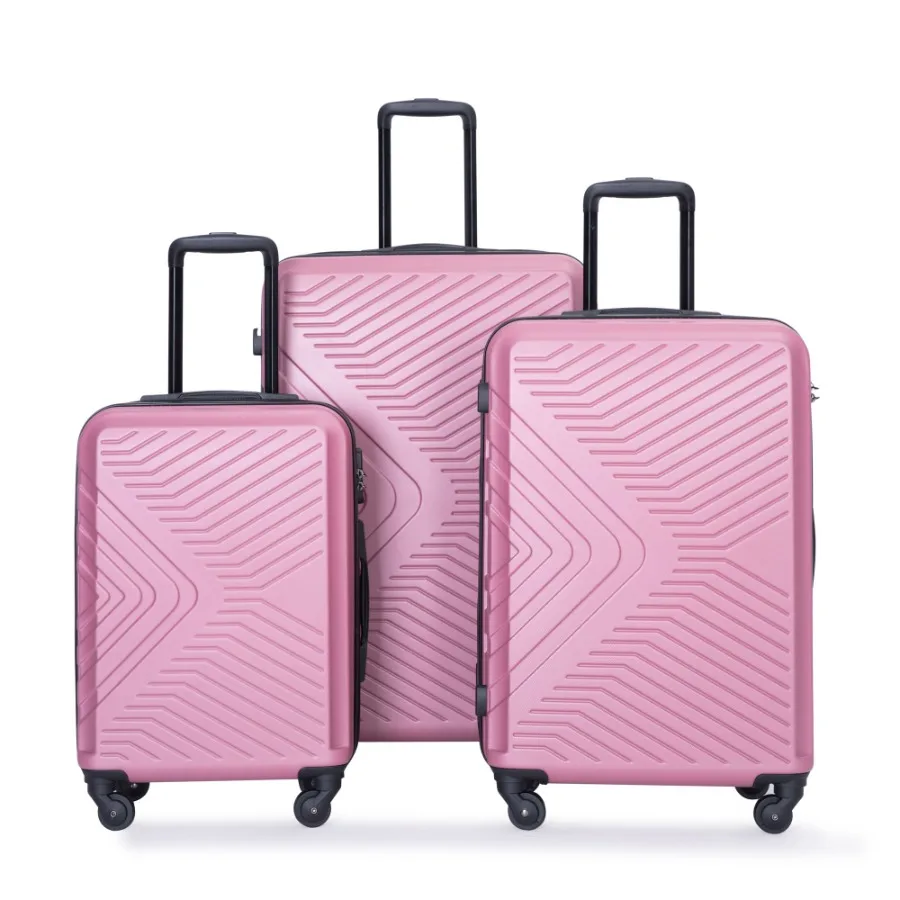 3 Piece Luggage Sets ABS Lightweight Suitcase with Two Hooks Spinner Wheels TSA Lock 20 24 28 Pink
3 Piece Luggage Sets ABS Lightweight Suitcase with Two Hooks Spinner Wheels TSA Lock 20 24 28 Pink