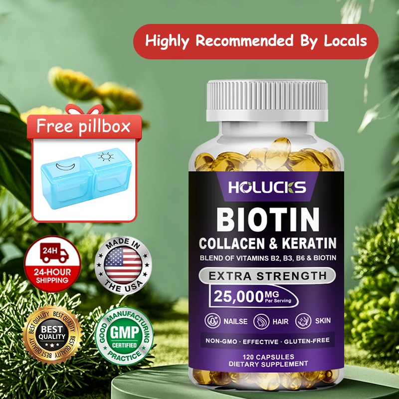 Yimiduk Biotin Collagen & Keratin Capsules, with Hyaluronic Acid, Support Promotes Fast Hair Growth & Youthful Skin, Metabolism
Yimiduk Biotin Collagen & Keratin Capsules, with Hyaluronic Acid, Support Promotes Fast Hair Growth & Youthful Skin, Metabolism