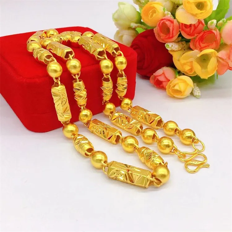High quality AU999 24K genuine gold olive bead round bead men's and women's gold necklace, gold jewelry luxury gift
High quality AU999 24K genuine gold olive bead round bead men's and women's gold necklace, gold jewelry luxury gift