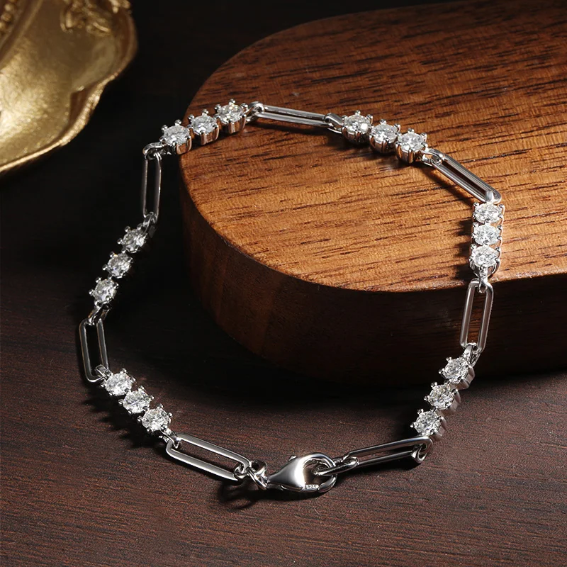 HORRIPAL 3mm D VVS1 Moissanite Bracelet For Women GRA Certified 925 sterling Silver New Stylish Layered Designer Trends Jewelry
HORRIPAL 3mm D VVS1 Moissanite Bracelet For Women GRA Certified 925 sterling Silver New Stylish Layered Designer Trends Jewelry