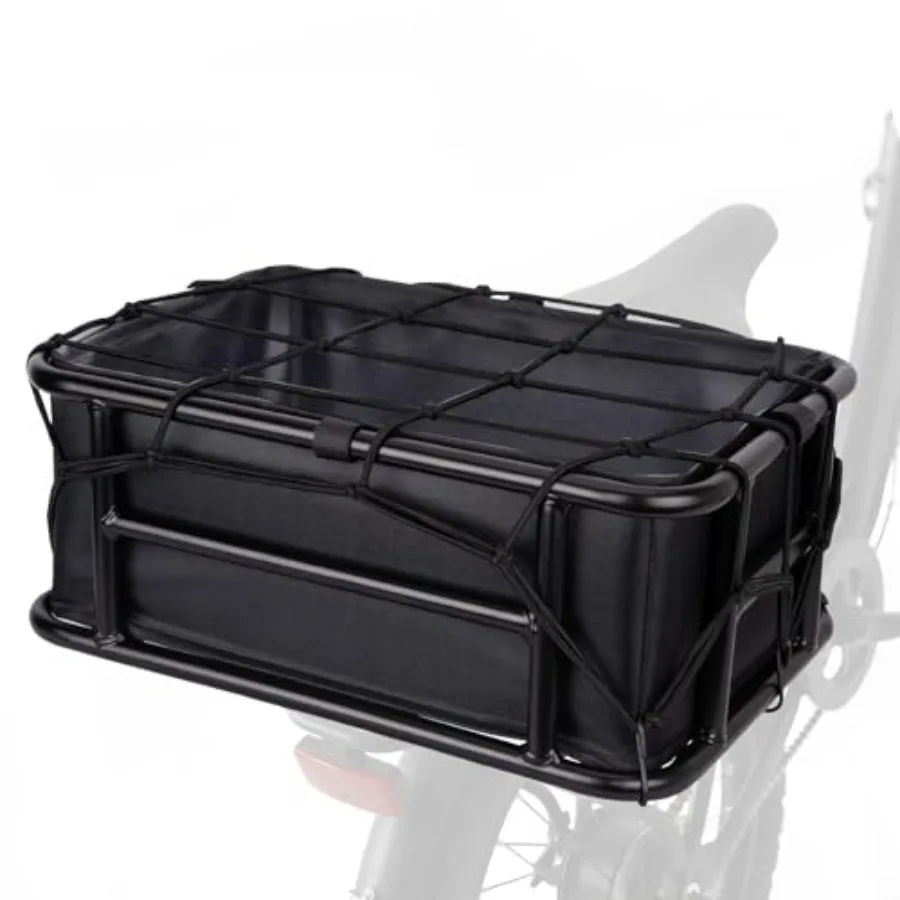 Rear Rack Bike Basket for E-Bikes and Bikes - Heavy-Duty Bicycle Basket with Waterproof Liner Cargo Net and Rain Cover - Great
Rear Rack Bike Basket for E-Bikes and Bikes - Heavy-Duty Bicycle Basket with Waterproof Liner Cargo Net and Rain Cover - Great