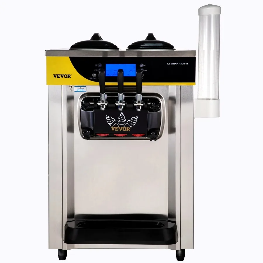 Commercial Ice Cream Maker 22-30L H Yield 2200W Countertop Soft Serve Machine w 2x6L Hopper 2L Cylinder LCD Panel Puffing Shor
Commercial Ice Cream Maker 22-30L H Yield 2200W Countertop Soft Serve Machine w 2x6L Hopper 2L Cylinder LCD Panel Puffing Shor