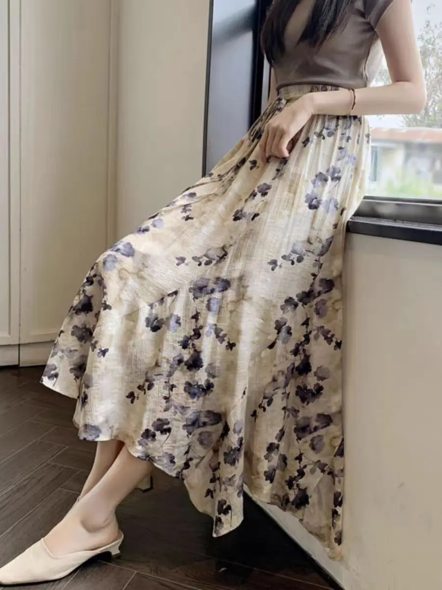 2025 Summer Women's Irregular Hem Floral Wrap Skirt - High Waist A-Line Breathable Tie Waist Long Skirt with Elegant Design
2025 Summer Women's Irregular Hem Floral Wrap Skirt - High Waist A-Line Breathable Tie Waist Long Skirt with Elegant Design