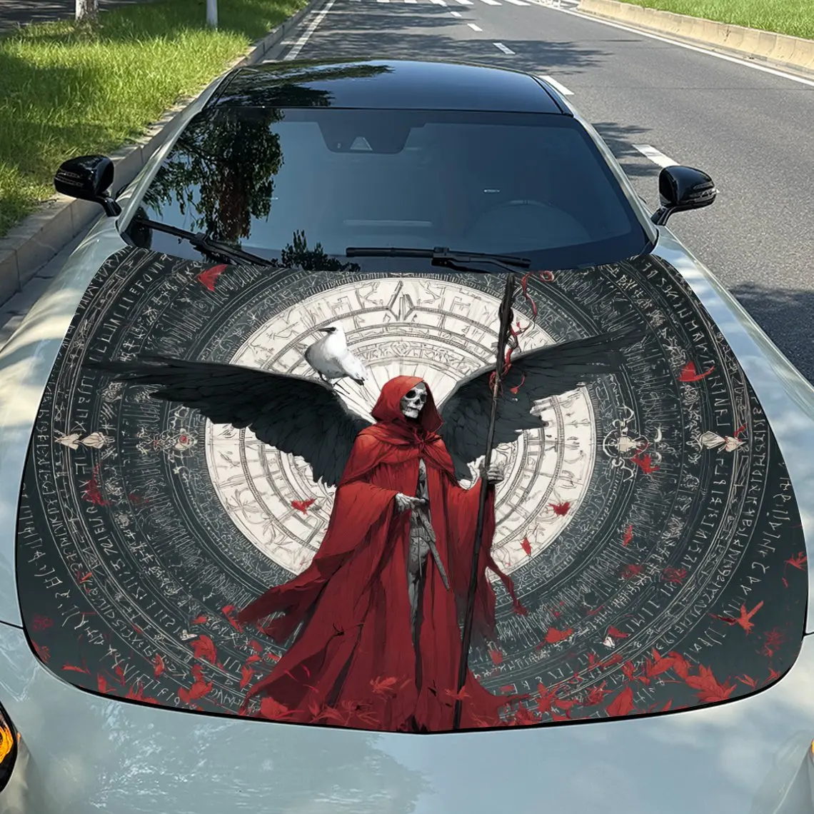 Red Clothes, Black Winged Skeleton Vinyl Stickers Car Engine Cover Wrap Colorful Vinyl Stickers Truck Pattern Engine Cover Car A
Red Clothes, Black Winged Skeleton Vinyl Stickers Car Engine Cover Wrap Colorful Vinyl Stickers Truck Pattern Engine Cover Car A