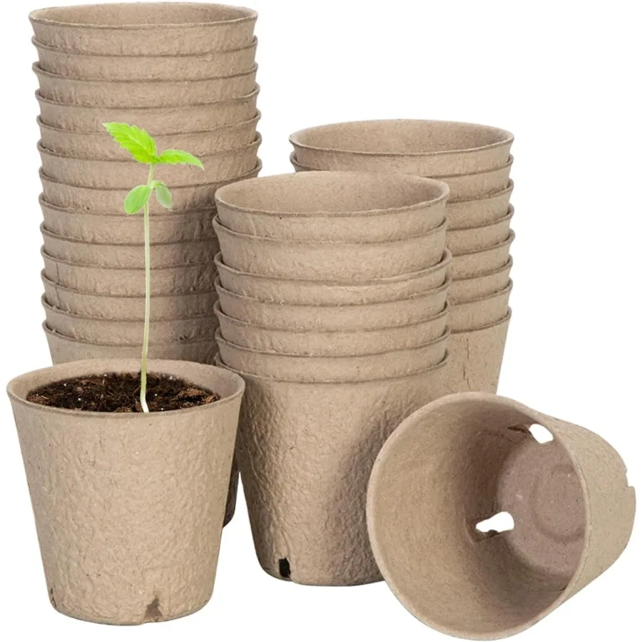 Peat Pots 30 Packs 3.15Inch Seed Starting Pots with Drainage Holes Round Nursery Pot 20 Plant Labels for Flowers Plants Vegetab
Peat Pots 30 Packs 3.15Inch Seed Starting Pots with Drainage Holes Round Nursery Pot 20 Plant Labels for Flowers Plants Vegetab