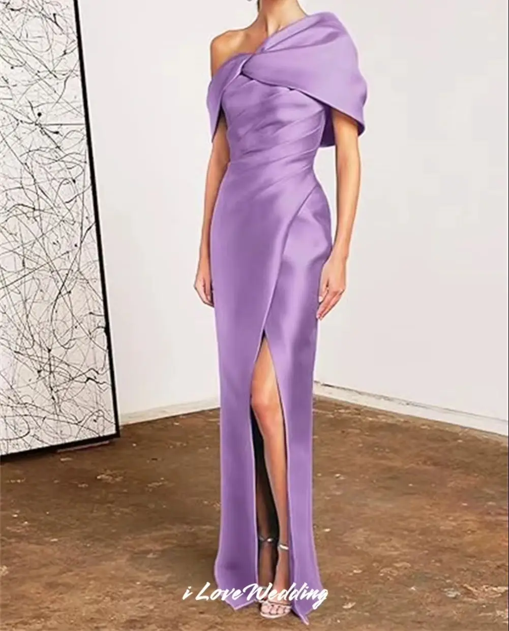Purple Off Shoulder Evening Dresses 2025 Satin Pleated Backless Mermaid Side Split Floor-Length Wedding Guest Dresses Customized
Purple Off Shoulder Evening Dresses 2025 Satin Pleated Backless Mermaid Side Split Floor-Length Wedding Guest Dresses Customized