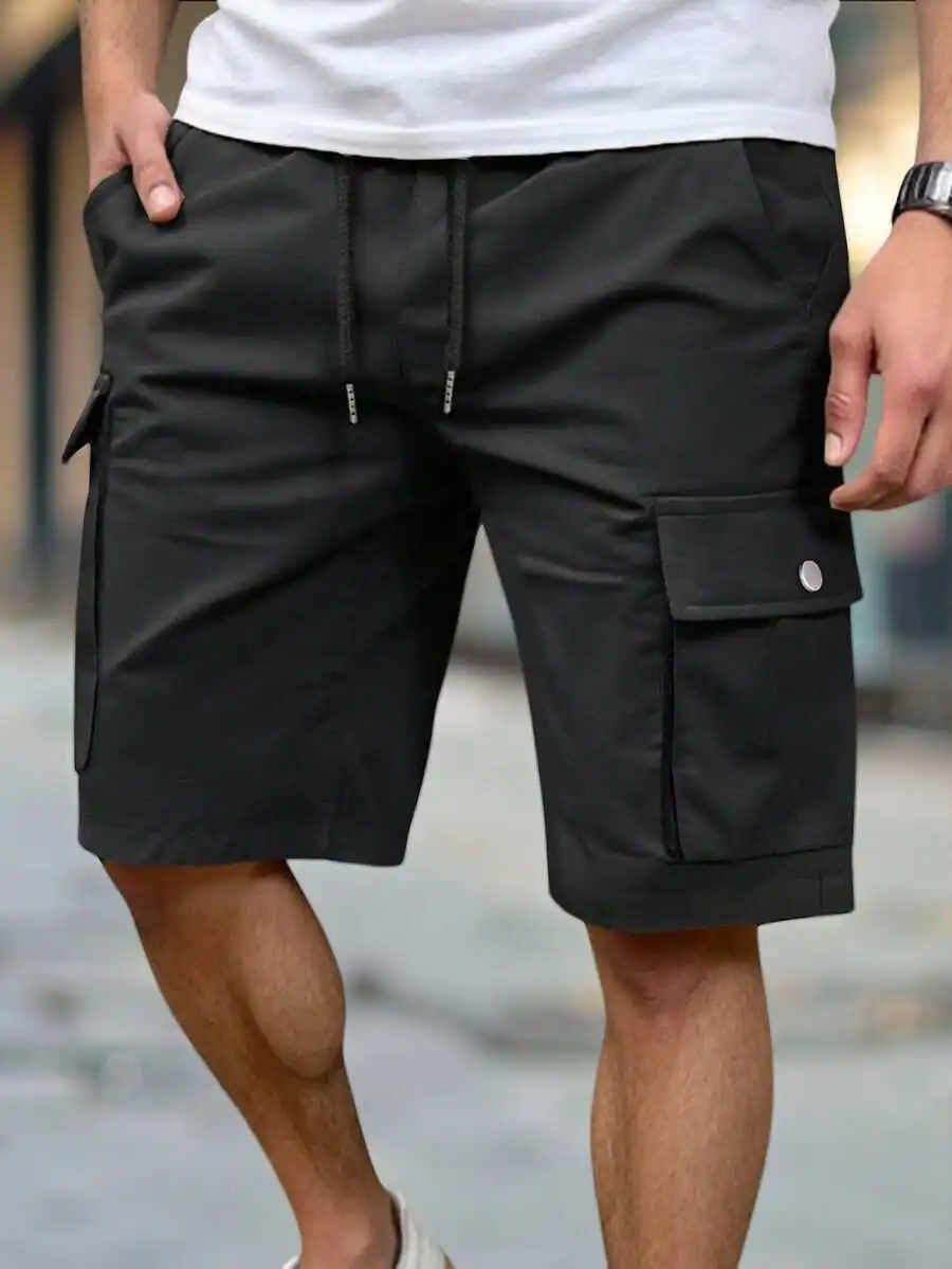 Mens Solid Color Elastic Waist Drawstring Cargo Shorts Casual Streetwear Shorts
Mens Solid Color Elastic Waist Drawstring Cargo Shorts Casual Streetwear Shorts