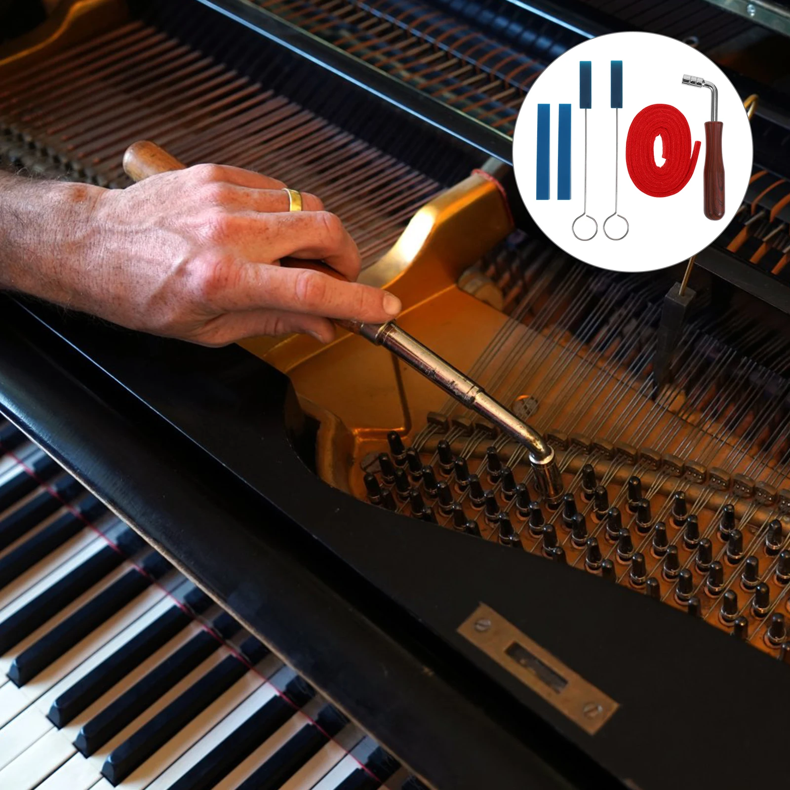 1Set Piano Tuning Tool Stainless Steel Wrench Rubber Silence Sticks Blocks Tape Musical Instrument Accessories
1Set Piano Tuning Tool Stainless Steel Wrench Rubber Silence Sticks Blocks Tape Musical Instrument Accessories