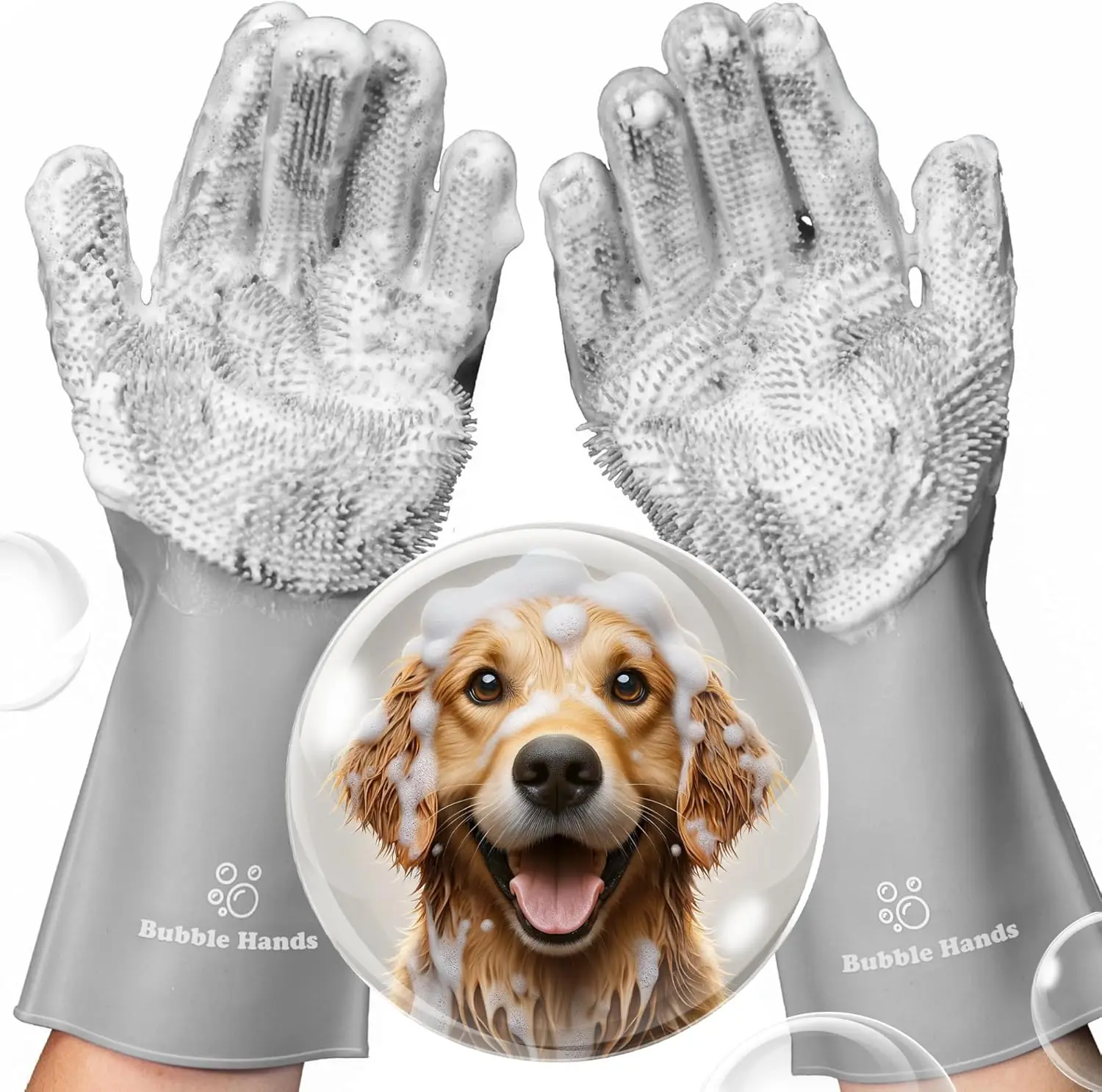 Pet Bathing Gloves with Silicone Bristles, Reusable Dog Grooming Mitts (Gray)
Pet Bathing Gloves with Silicone Bristles, Reusable Dog Grooming Mitts (Gray)