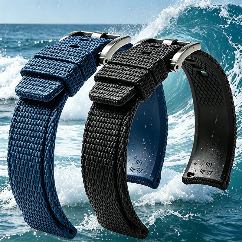 Curved End Watch Band Soft Fluorine Rubber Watchband 20 21 22mm Waterproof FKM Watch Strap for RADO Blancpain Tudor Wristwatch
Curved End Watch Band Soft Fluorine Rubber Watchband 20 21 22mm Waterproof FKM Watch Strap for RADO Blancpain Tudor Wristwatch