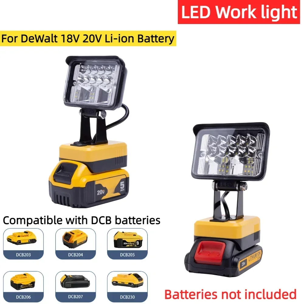 LED Work Light for DeWalt 18/20V Li-ion Battery Portable Outdoor Lamp Emergency Lights with USB Type-C Port(Not Include Battery)
LED Work Light for DeWalt 18/20V Li-ion Battery Portable Outdoor Lamp Emergency Lights with USB Type-C Port(Not Include Battery)
