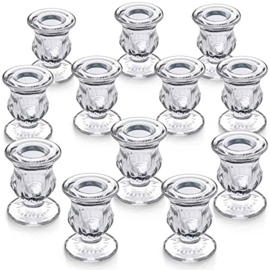 Candlestick Holders Set of 12-2.5" H Taper Candle Holders Bulk - Glass Candle Holder for Rustic Wedding Centerpiece Table Decor
Candlestick Holders Set of 12-2.5" H Taper Candle Holders Bulk - Glass Candle Holder for Rustic Wedding Centerpiece Table Decor