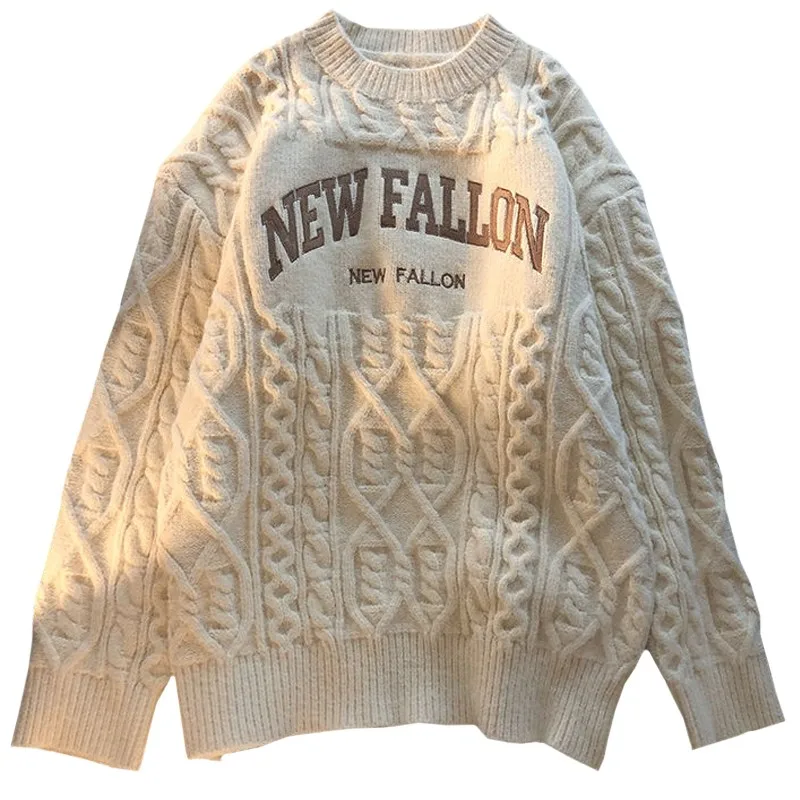 High Quality Autumn Winter Women Sweater Weave Shape Twist Shape Knittshirt Harajuku Letters Embroidery Korean Fashion Female
High Quality Autumn Winter Women Sweater Weave Shape Twist Shape Knittshirt Harajuku Letters Embroidery Korean Fashion Female