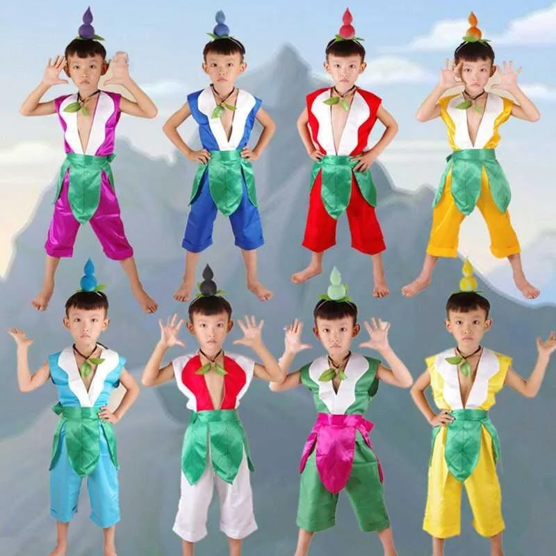 Halloween Children's Performance Clothes Set Rainbow Gourd Brothers Outfit Toddler Stage Costume National Dancewear
Halloween Children's Performance Clothes Set Rainbow Gourd Brothers Outfit Toddler Stage Costume National Dancewear