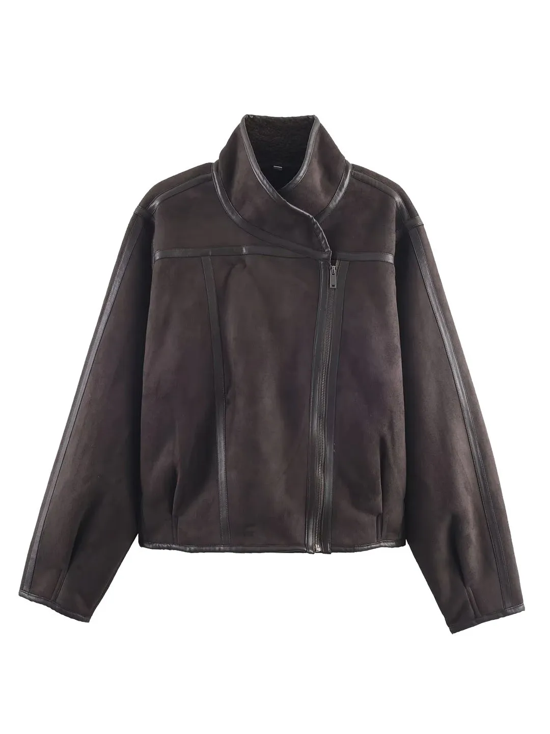 Women's Retro Motorcycle Jacket Stand Collar Zipper Short Outerwear Loose Suede Fleece Lined Top Casual Spring Outfit
Women's Retro Motorcycle Jacket Stand Collar Zipper Short Outerwear Loose Suede Fleece Lined Top Casual Spring Outfit