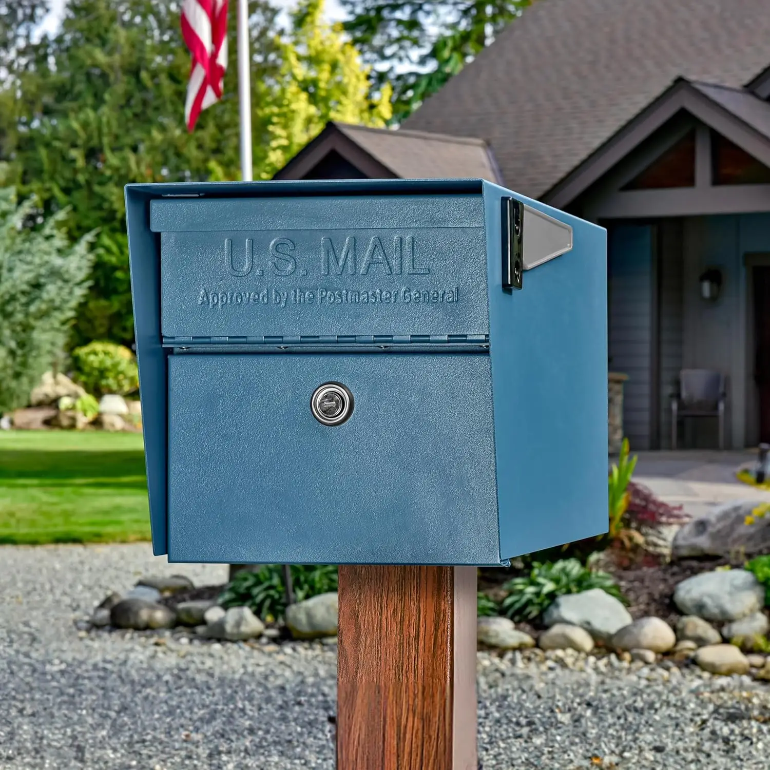 Mail Boss 7584 Mail Manager Curbside Locking Security Post-Mount Mailbox Century Blue
Mail Boss 7584 Mail Manager Curbside Locking Security Post-Mount Mailbox Century Blue