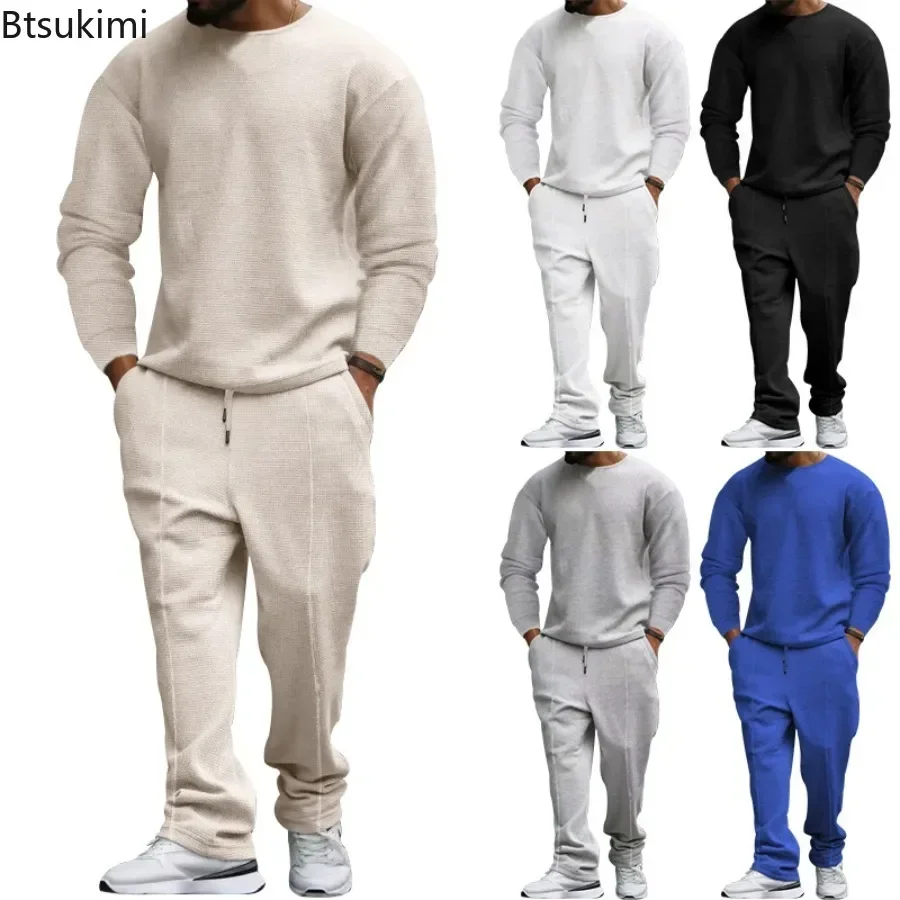 2025 Men's Casual Two Piece Pants Sets Solid Long Sleeve O-Neck T-Shirts and Pants Suits Sets Spring Autumn Men Clothing Outfits
2025 Men's Casual Two Piece Pants Sets Solid Long Sleeve O-Neck T-Shirts and Pants Suits Sets Spring Autumn Men Clothing Outfits