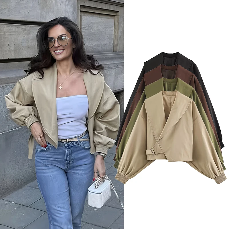 Women's Jackets Coats Fashion Streetwear Short Jackets Women Turn-down Collar Long Sleeves Coats Female Outerwear Chic Tops
Women's Jackets Coats Fashion Streetwear Short Jackets Women Turn-down Collar Long Sleeves Coats Female Outerwear Chic Tops