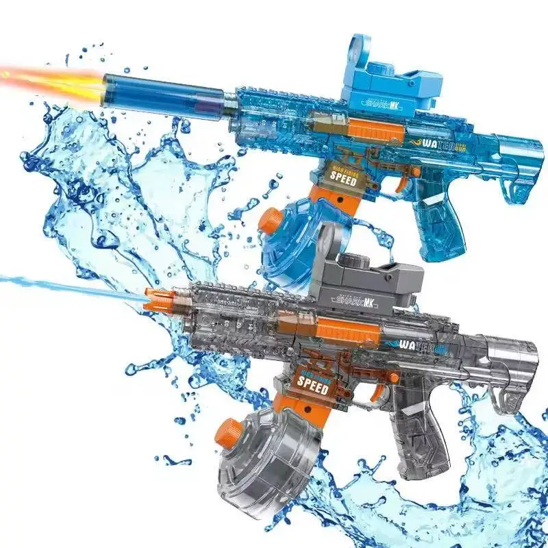 High Capacity Outdoor Toy Portable Transparent Electric UMP45 Model Water Gun Automatic Water Squirt Gun with Muzzle Flash
High Capacity Outdoor Toy Portable Transparent Electric UMP45 Model Water Gun Automatic Water Squirt Gun with Muzzle Flash