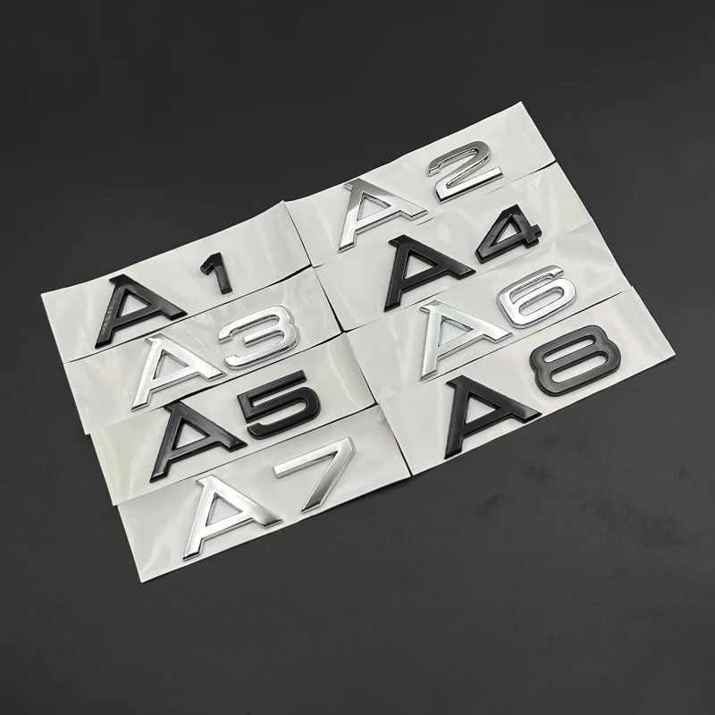 3d ABS Chrome Black Logo A3 A1 A2 A4 A6 A7 A8 A5 Emblem Letters Badge Nameplate Sticker Car Trunk Decal For Audi Accessories
3d ABS Chrome Black Logo A3 A1 A2 A4 A6 A7 A8 A5 Emblem Letters Badge Nameplate Sticker Car Trunk Decal For Audi Accessories