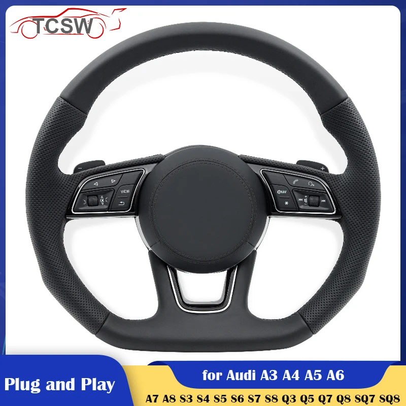 Real Nappa Leather Car Steering Wheel for Audi A3 A4 A5 A6 A7 A8 S8 Q3 Q5 Q7 S3 S4 S5 S6 S7 TT R8 RS3 RS4 Play and Plug 
Real Nappa Leather Car Steering Wheel for Audi A3 A4 A5 A6 A7 A8 S8 Q3 Q5 Q7 S3 S4 S5 S6 S7 TT R8 RS3 RS4 Play and Plug
