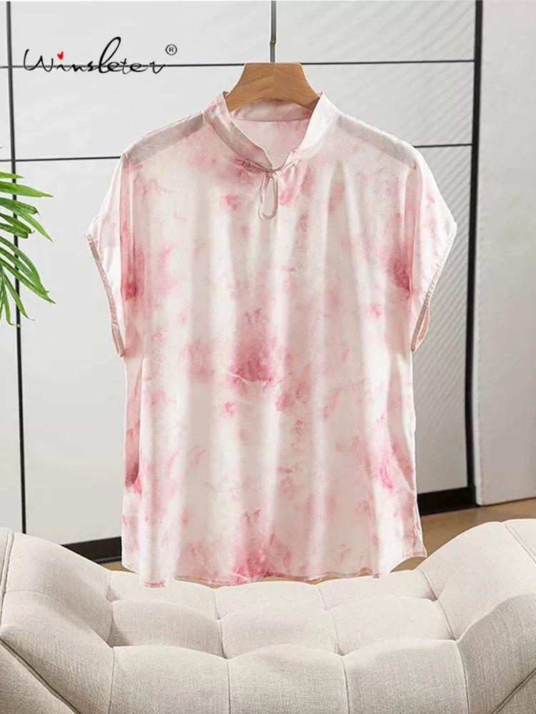 Winsleter-100%Real Silk Double Crepe Elegant Shirt, Stand Print, Women Retro Versatile Loose Blouse, 2026 Summer New T66107CC
Winsleter-100%Real Silk Double Crepe Elegant Shirt, Stand Print, Women Retro Versatile Loose Blouse, 2026 Summer New T66107CC