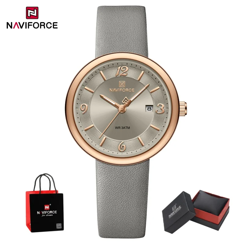 NAVIFORCE Women's Lightweight Elegant Watch PU Leather Strap Luminous Hands 30M Waterproof Wristwatch With Premium Gifts Box
NAVIFORCE Women's Lightweight Elegant Watch PU Leather Strap Luminous Hands 30M Waterproof Wristwatch With Premium Gifts Box