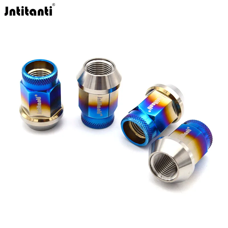 Jntitanti Gr.5 titanium open end Conical Seat knurled Wheel Lug Nut M14*1.5/1.25*35mm for Jeep, Land rover,Tesla, Cherokee etc.
Jntitanti Gr.5 titanium open end Conical Seat knurled Wheel Lug Nut M14*1.5/1.25*35mm for Jeep, Land rover,Tesla, Cherokee etc.