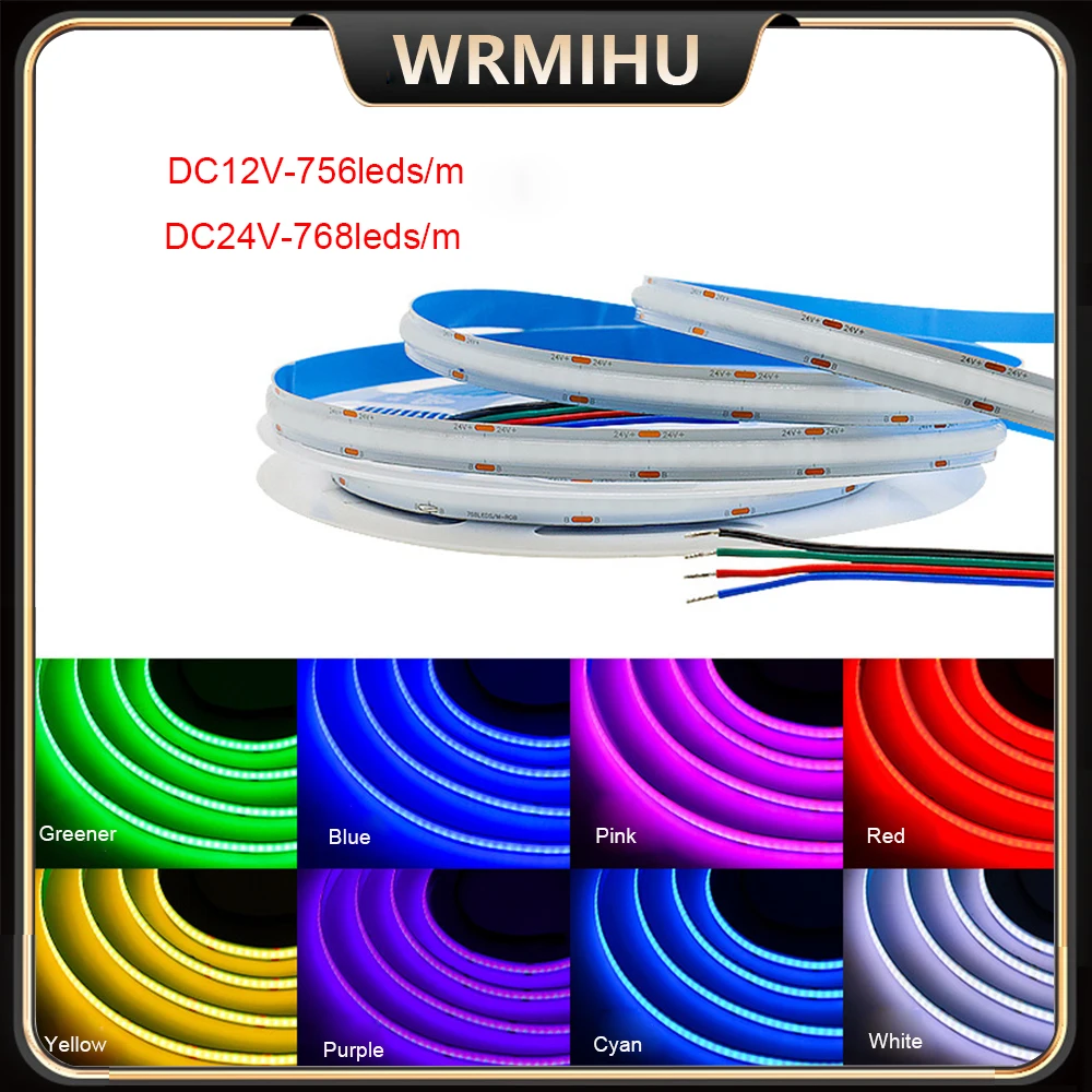 DC12V/24V Voltage Low 756/768 leds/m No Dark Area No Flicker Smart WiFi TUYA APP Control RGB COB Colorful Decorative Light Strip
DC12V/24V Voltage Low 756/768 leds/m No Dark Area No Flicker Smart WiFi TUYA APP Control RGB COB Colorful Decorative Light Strip