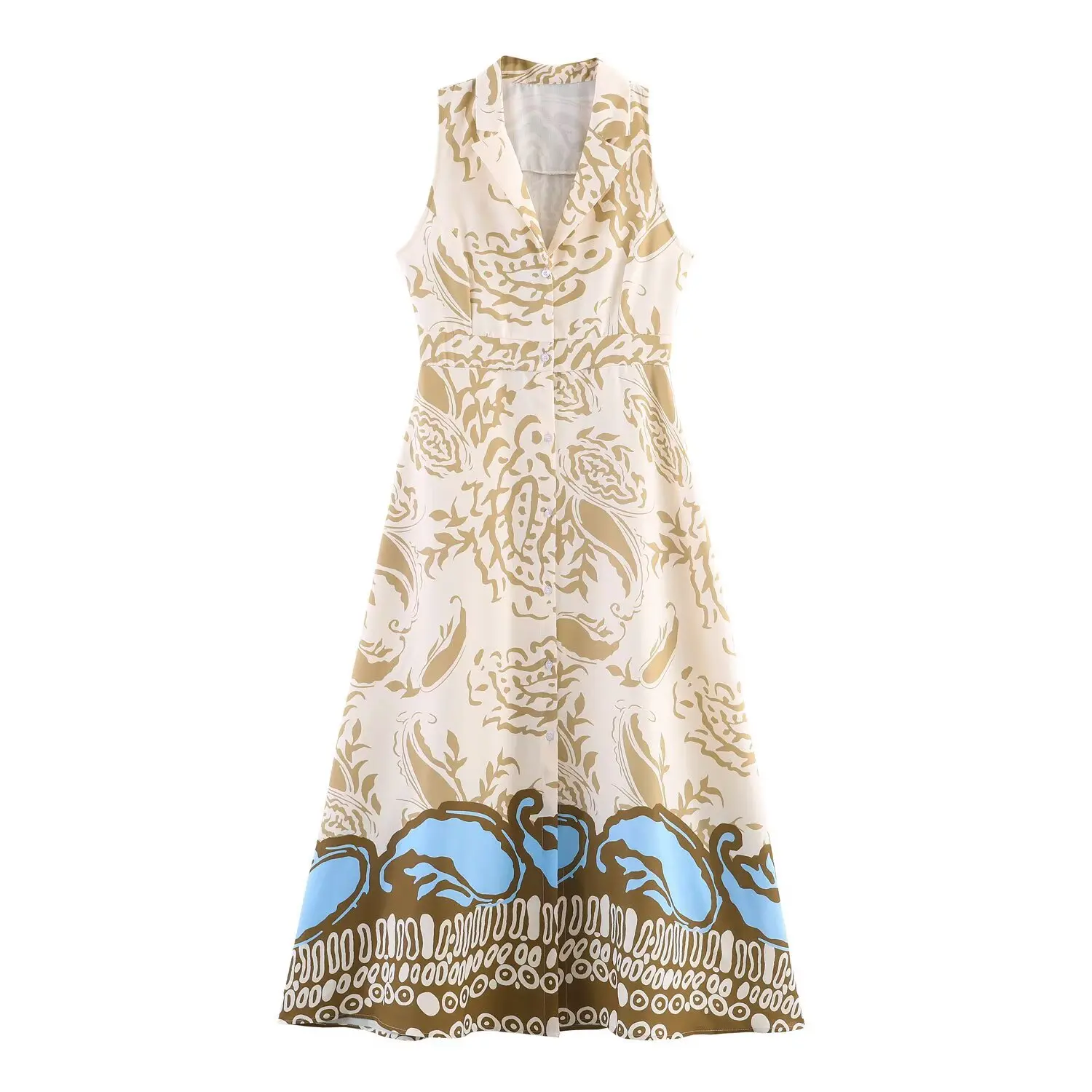 Withered European And American Spring New Style Stylish Collar Sleeveless Printed Waist A-line Dress For Women Clothes Dress
Withered European And American Spring New Style Stylish Collar Sleeveless Printed Waist A-line Dress For Women Clothes Dress