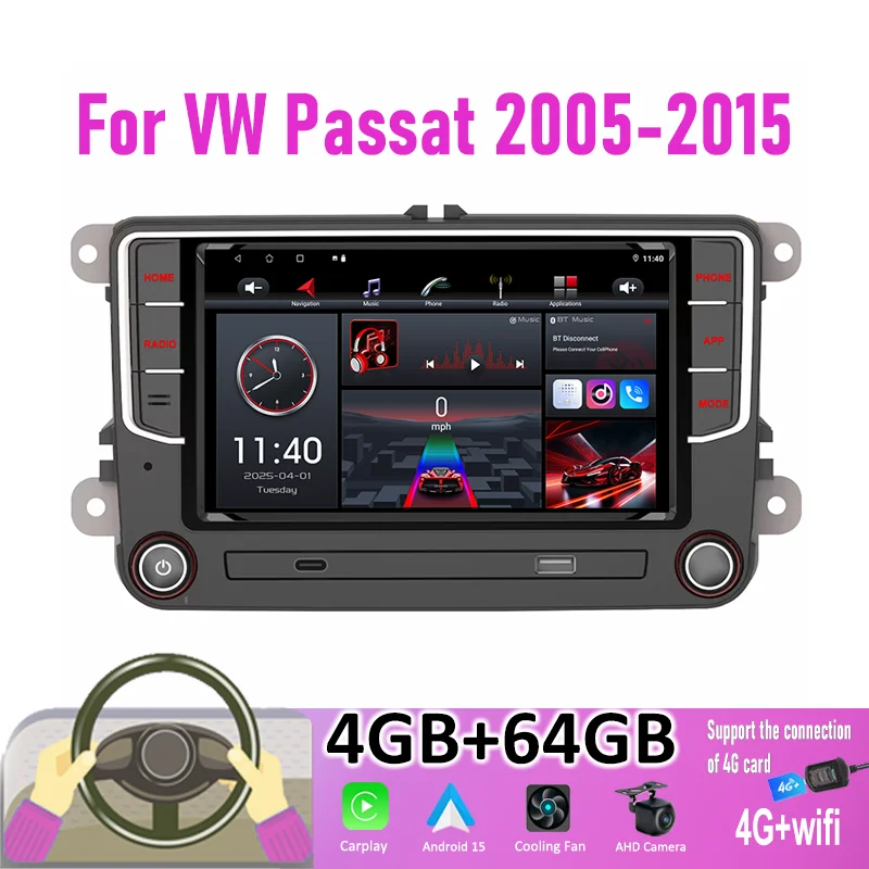 Android 15 Carplay for Car 7inch Auto radio 4GB+64GB For VW Passat 2005-2015 Multimedia Player GPS FM BT Apple Carplay Radio
Android 15 Carplay for Car 7inch Auto radio 4GB+64GB For VW Passat 2005-2015 Multimedia Player GPS FM BT Apple Carplay Radio