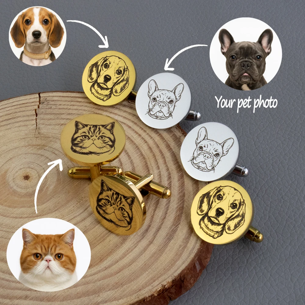 Customized Pet Photo Circular Cufflinks, Stainless Steel Cat And Dog Portrait Cufflinks, Wedding Anniversary Gift
Customized Pet Photo Circular Cufflinks, Stainless Steel Cat And Dog Portrait Cufflinks, Wedding Anniversary Gift