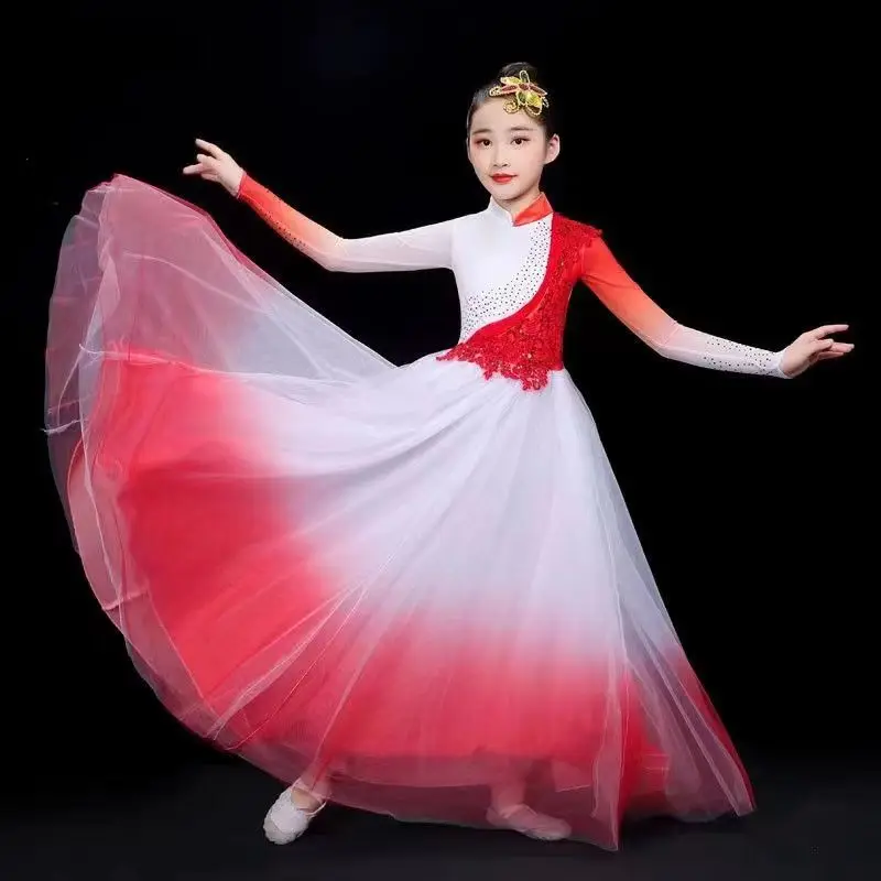 Chinese Folk Dance Costume Girl Modern Ballroom Dancewear Kids Yangko Dancing Dress Stage Performance Clothing
Chinese Folk Dance Costume Girl Modern Ballroom Dancewear Kids Yangko Dancing Dress Stage Performance Clothing