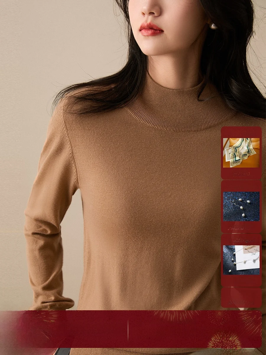 Waable Pure Wool Knitted Sweater f High Collar Long Sve Women's Faion Workwear Comfortable Fit Color OL Sle
Waable Pure Wool Knitted Sweater f High Collar Long Sve Women's Faion Workwear Comfortable Fit Color OL Sle