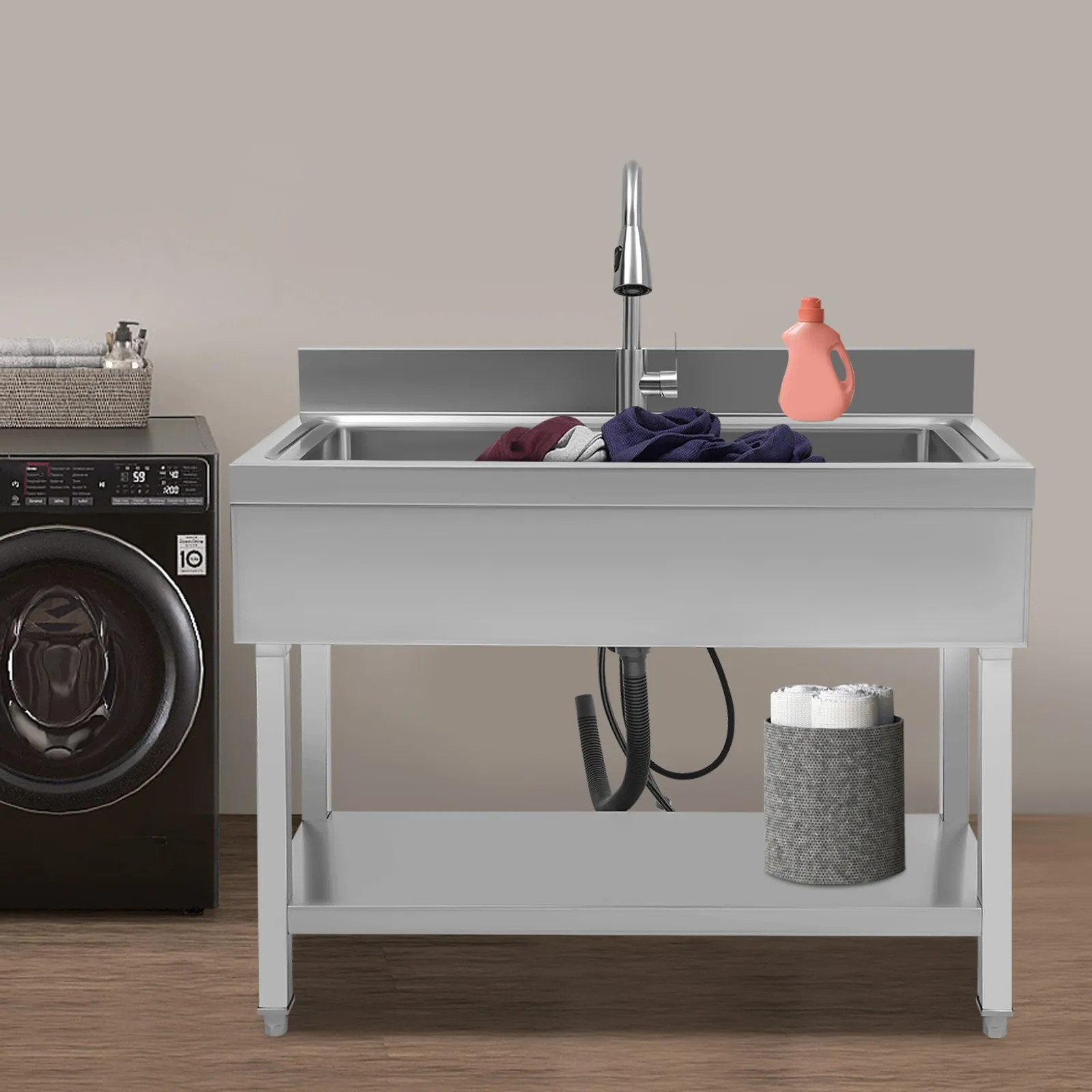 201 универсальная раковина из нержавеющей стали, одна чаша, емкость 13 галлонов, защита от брызг, звукопоглощающая с краном для домашнего ресторана
201 универсальная раковина из нержавеющей стали, одна чаша, емкость 13 галлонов, защита от брызг, звукопоглощающая с краном для домашнего ресторана